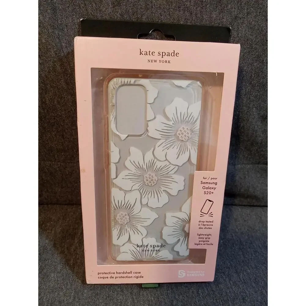 Kate Spade Hardshell Case Clear Pink Hollyhock Floral Samsung Galaxy S20 Plus